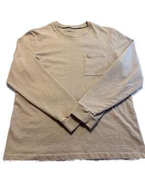 Madewell Men's Texture Knit Long Sleeve Pocket Tee Army Green Sz Med Utility